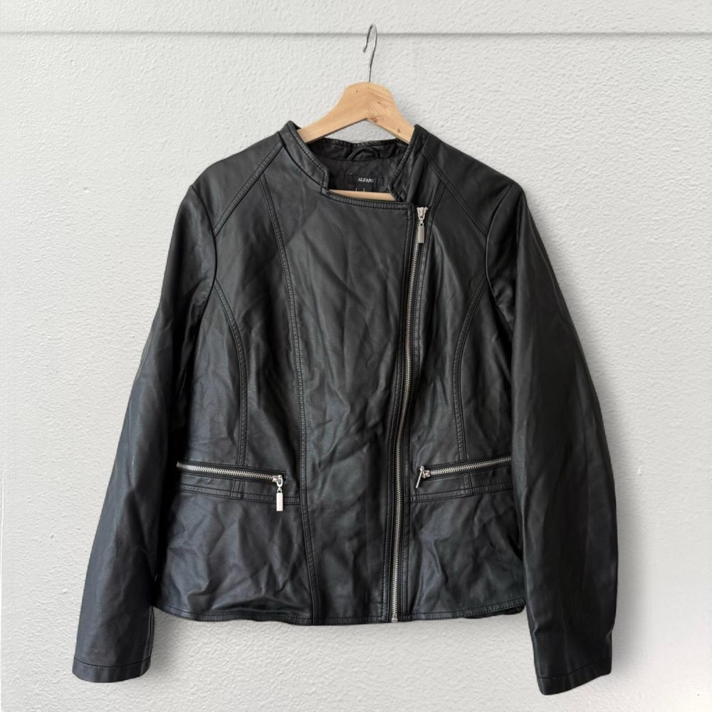 Alfani Black Faux Leather Jacket